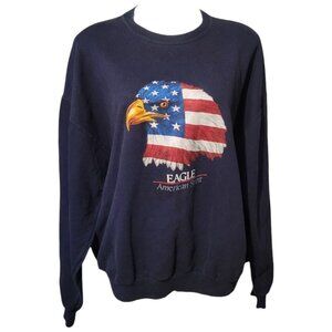 Vintage Jerzees Sweatshirt American Spirit Eagle Flag Patriotic Size XL July 4th